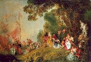 WATTEAU, Antoine Pilgrimage to Cythera1 oil painting on canvas